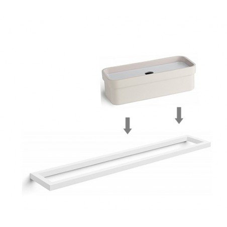 Toallero blanco + Caja Portaobjetos en blanco, accesorios de baño GRELA Toallero blanco + Caja Portaobjetos en blanco, accesorios de baño GRELA