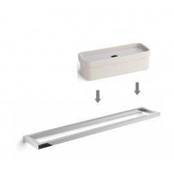 Toallero cromado + Caja Portaobjetos en blanco, accesorios de baño GRELA