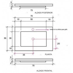 Lavabo Noah Wood 70 con Repisa