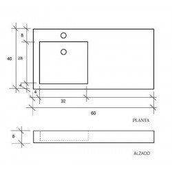 Lavabo Noah VON 60 con Repisa