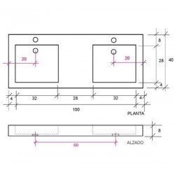 Lavabo Doble Wood de Projecte  Noah