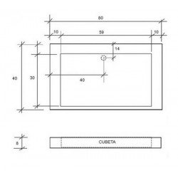 Lavabo base inclinada en resina New de Noah