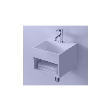 Lavabo de resina blanco compacto de pared 25 x 25