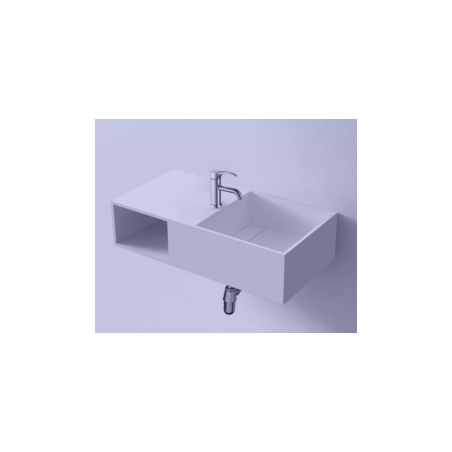 Lavabo de resina blanco de pared 80 x 40