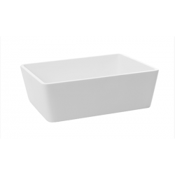 Lavabo de apoyo rectangular resina blanco